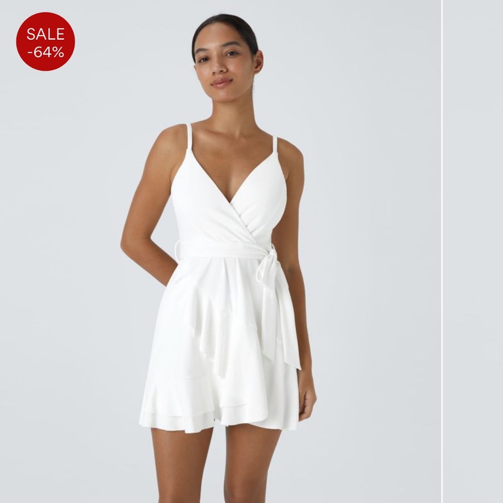 HALARA White Wrap Dress
